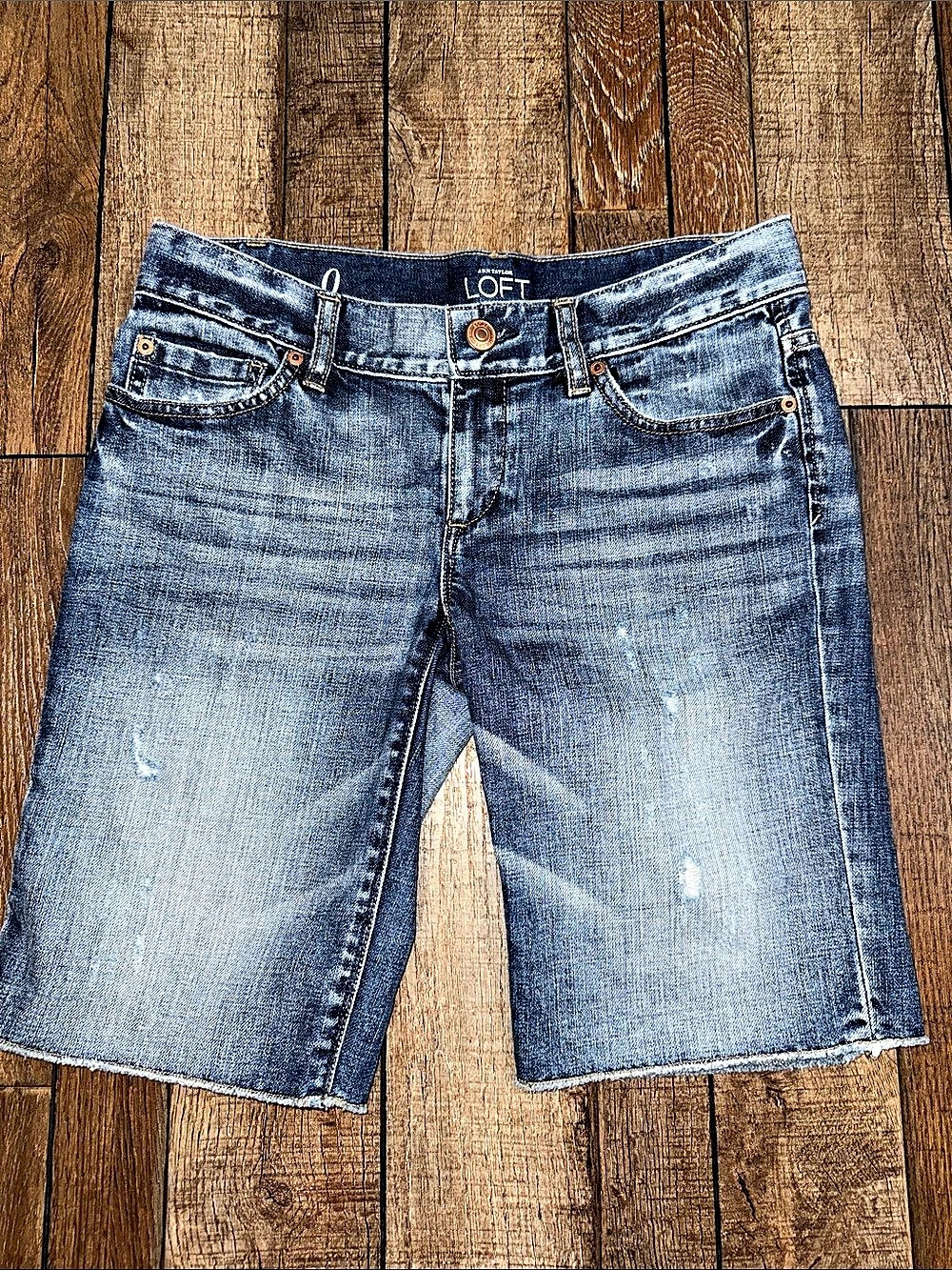 LOFT Denim Jean Shorts Size 0 Blue